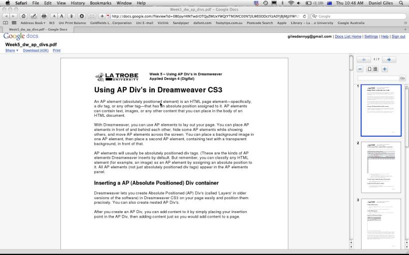 Google Docs Presentation Software